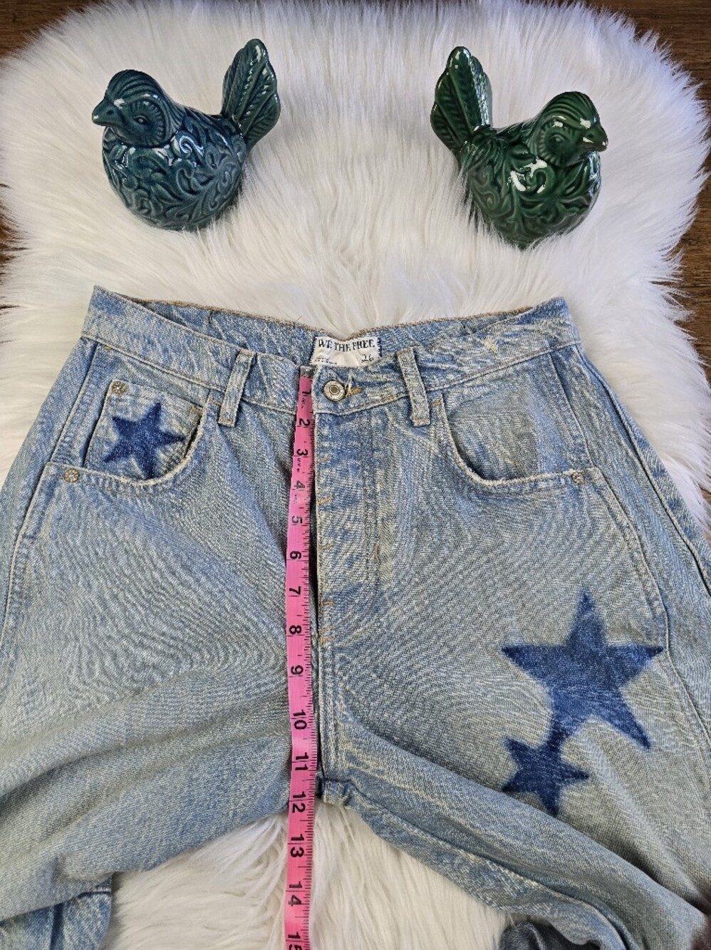 We The Free RARE Shadow Star Good Luck Barrel Jeans 26 - Picture 8 of 16